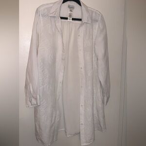 White Button-Up Shirt Dress